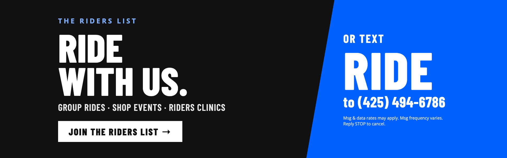 Join the BMW Motorcycles of Seattle Riders List – text RIDE to (425) 494-6786